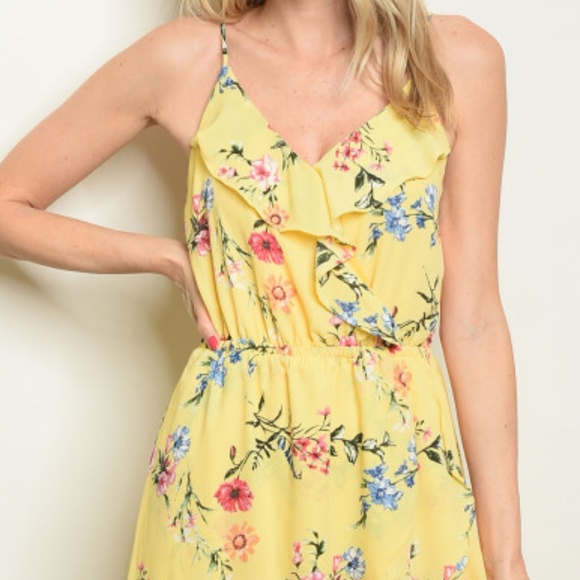 YELLOW FLORAL SUN DRESS - Picture 3 of 8